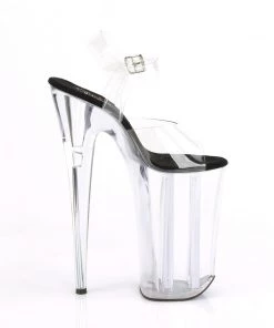 Pleaser Direct Larger Size Shoes Beyond 008 Black And Clear Platforms