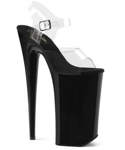Pleaser Direct Larger Size Shoes Beyond 008 Black And Clear Platforms