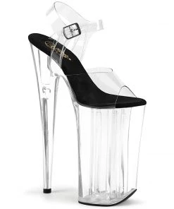 Pleaser Direct Larger Size Shoes Beyond 008 Black And Clear Platforms
