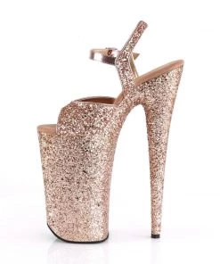 Pleaser Direct Larger Size Shoes Beyond 010 Rose Gold Glitter Vegan Platform Heels 7 Pleaser Direct Larger Size Shoes Beyond 010 Rose Gold Glitter Vegan Platform Heels