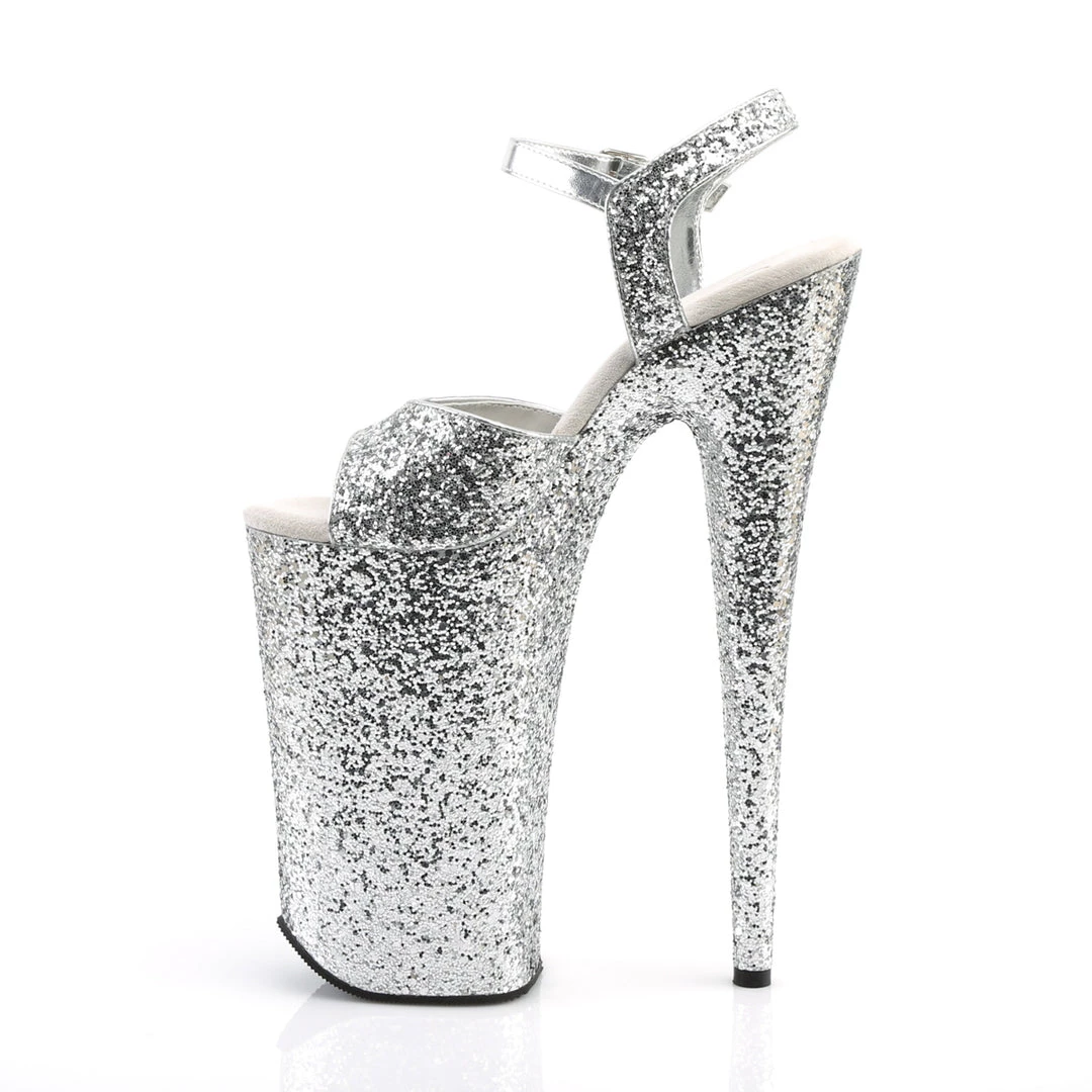 Pleaser Direct Beyond 010LG Silver Glitter Platforms 3 Pleaser Direct Beyond 010LG Silver Glitter Platforms