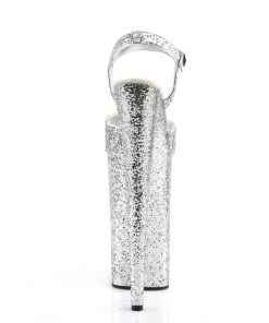 Pleaser Direct Beyond 010LG Silver Glitter Platforms 8 Pleaser Direct Beyond 010LG Silver Glitter Platforms