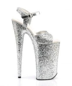 Pleaser Direct Beyond 010LG Silver Glitter Platforms 9 Pleaser Direct Beyond 010LG Silver Glitter Platforms
