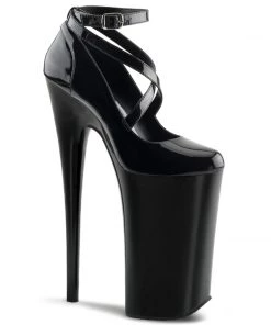 Pleaser Direct Beyond 087 Black Patent Strappy Platforms