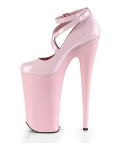 Pleaser Direct Larger Size Shoes Beyond 087 Baby Pink Strappy Platforms
