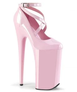 Pleaser Direct Larger Size Shoes Beyond 087 Baby Pink Strappy Platforms
