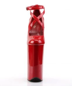 Pleaser Direct Larger Size Shoes Beyond 087 Red Patent Strappy Platforms