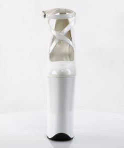 Pleaser Direct Larger Size Shoes Beyond 087 White Patent Strappy Platforms