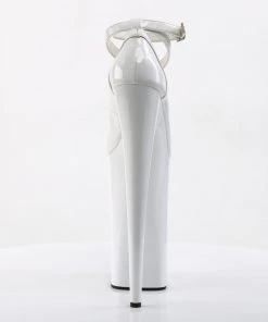 Pleaser Direct Larger Size Shoes Beyond 087 White Patent Strappy Platforms