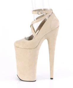 Pleaser Direct Beyond 087FS Beige Faux Suede Strappy Platforms 7 Pleaser Direct Beyond 087FS Beige Faux Suede Strappy Platforms