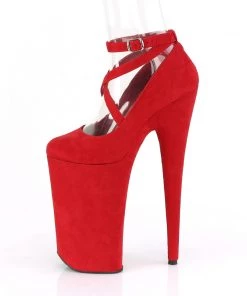 Pleaser Direct Beyond 087FS Red Faux Suede Strappy Platforms Larger Size Shoes 7 Pleaser Direct Beyond 087FS Red Faux Suede Strappy Platforms Larger Size Shoes