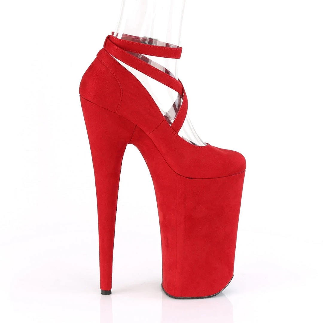 Pleaser Direct Beyond 087FS Red Faux Suede Strappy Platforms Larger Size Shoes 5 Pleaser Direct Beyond 087FS Red Faux Suede Strappy Platforms Larger Size Shoes