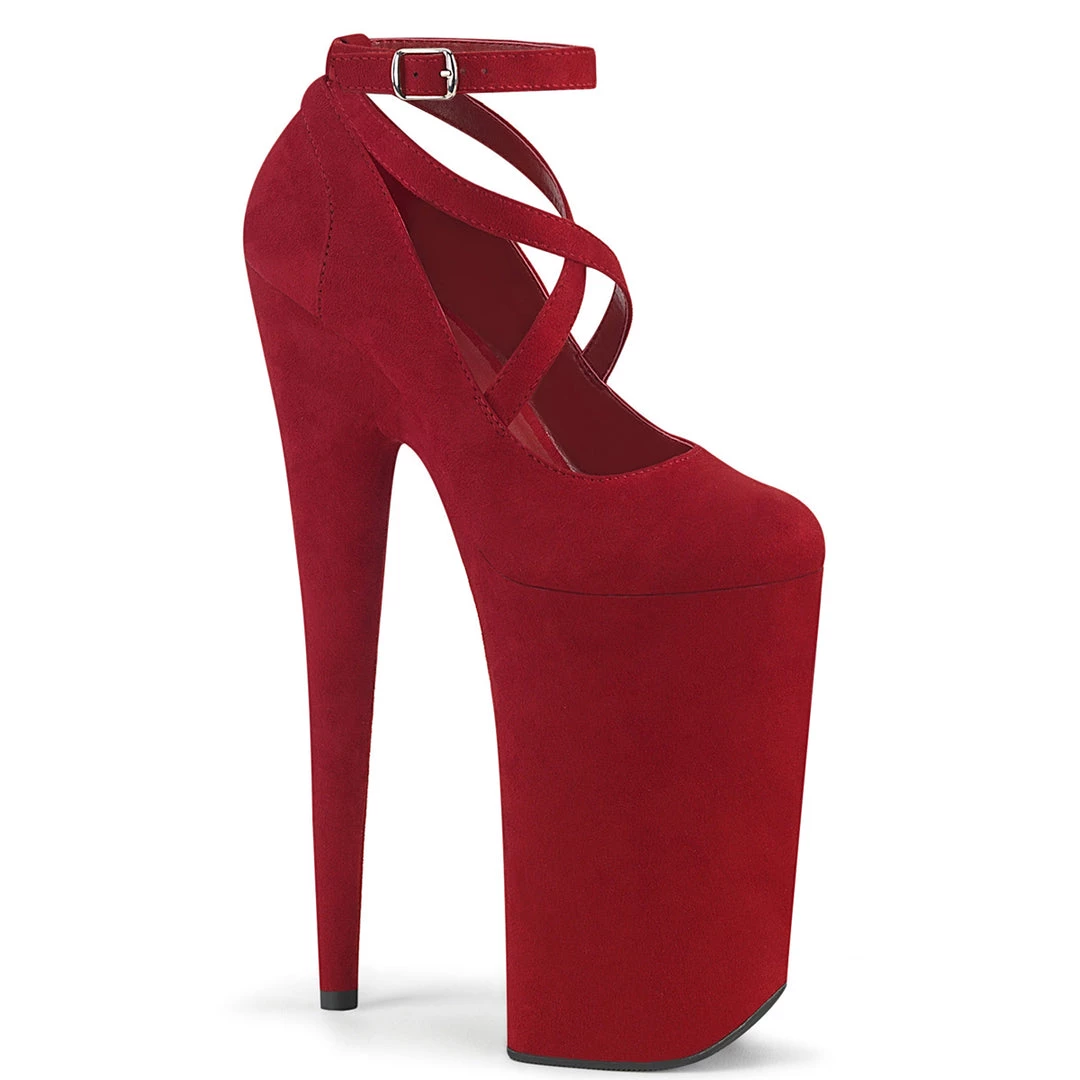 Pleaser Direct Beyond 087FS Red Faux Suede Strappy Platforms Larger Size Shoes 1 Pleaser Direct Beyond 087FS Red Faux Suede Strappy Platforms Larger Size Shoes