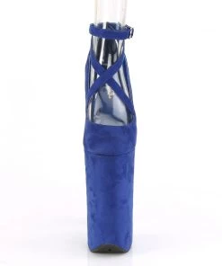Pleaser Direct Beyond 087FS Blue Faux Suede Strappy Platforms Larger Size Shoes