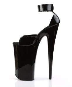 Pleaser Direct Larger Size Shoes Beyond 089 Black Patent Peep Toe Platforms