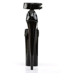 Pleaser Direct Larger Size Shoes Beyond 089 Black Patent Peep Toe Platforms