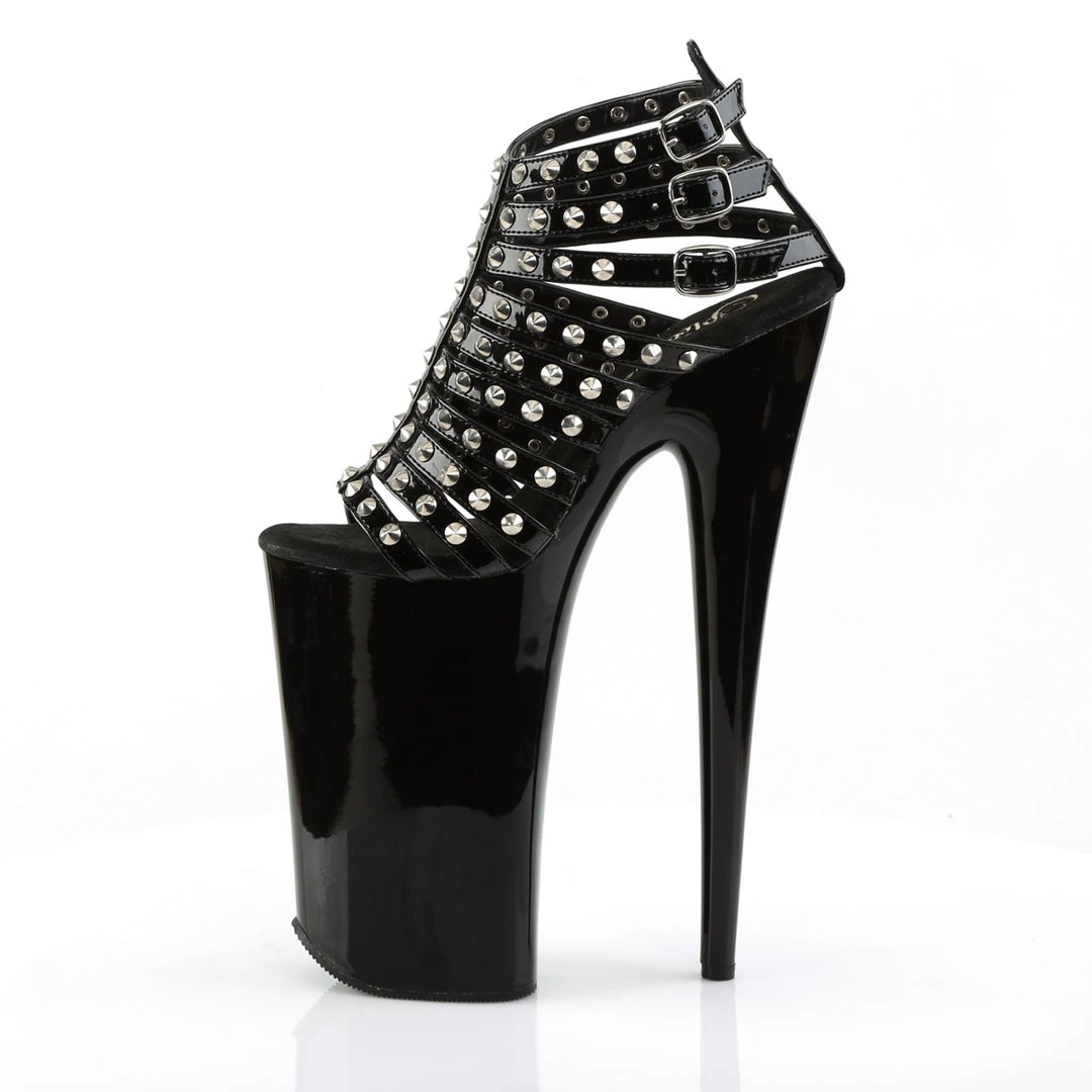 Pleaser Direct Larger Size Shoes Beyond 093 Black Patent Studded Platforms 3 Pleaser Direct Larger Size Shoes Beyond 093 Black Patent Studded Platforms