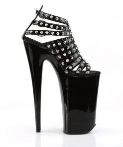Pleaser Direct Larger Size Shoes Beyond 093 Black Patent Studded Platforms 9 Pleaser Direct Larger Size Shoes Beyond 093 Black Patent Studded Platforms