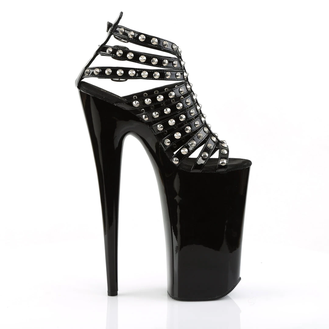 Pleaser Direct Larger Size Shoes Beyond 093 Black Patent Studded Platforms 5 Pleaser Direct Larger Size Shoes Beyond 093 Black Patent Studded Platforms