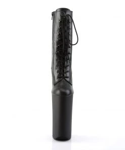 Pleaser Direct Larger Size Shoes Beyond 1020 Black Faux Leather Platform Ankle Boots