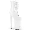 Pleaser Direct Beyond 1020 White Patent Patent Ankle Boots
