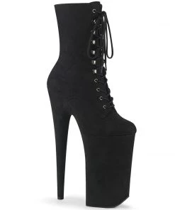 Pleaser Direct Beyond 1020FS Black Faux Suede Ankle Boots
