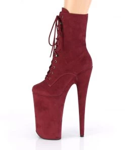 Pleaser Direct Beyond 1020FS Burgundy Faux Suede Ankle Boots