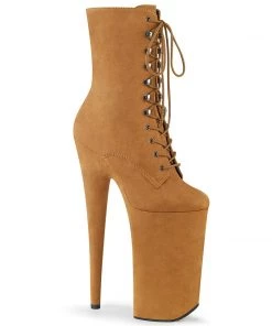 Pleaser Direct Beyond 1020FS Camel Faux Suede Ankle Boots