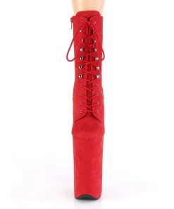 Pleaser Direct Beyond 1020FS Red Faux Suede Ankle Boots Larger Size Shoes