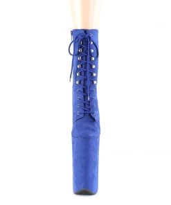 Pleaser Direct Larger Size Shoes Beyond 1020FS Royal Blue Faux Suede Ankle Boots
