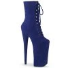 Pleaser Direct Larger Size Shoes Beyond 1020FS Royal Blue Faux Suede Ankle Boots