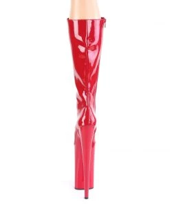 Pleaser Direct Beyond 2020 Red Patent Lace Up Knee High Boots