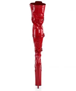 Pleaser Direct Larger Size Shoes Beyond 3028 Red Patent Thigh High Boots