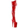 Pleaser Direct Larger Size Shoes Beyond 3028 Red Patent Thigh High Boots
