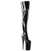 Pleaser Direct Beyond 4000 Black Patent Thigh High Boots Larger Size Shoes