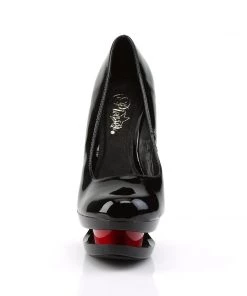 Pleaser Direct Platform Shoes Blondie 685 Black Patent And Red Platform Heels