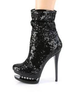 Pleaser Direct Glitter Shoes Blondie R-1009 Black Platform Boots 7 Pleaser Direct Glitter Shoes Blondie R-1009 Black Platform Boots