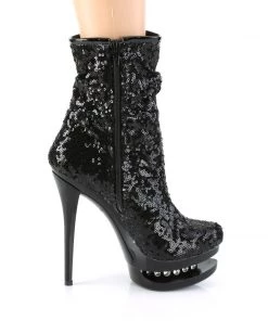 Pleaser Direct Glitter Shoes Blondie R-1009 Black Platform Boots 9 Pleaser Direct Glitter Shoes Blondie R-1009 Black Platform Boots
