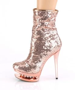 Pleaser Direct Blondie R-1009 Rose Gold Platform Boots 7 Pleaser Direct Blondie R-1009 Rose Gold Platform Boots