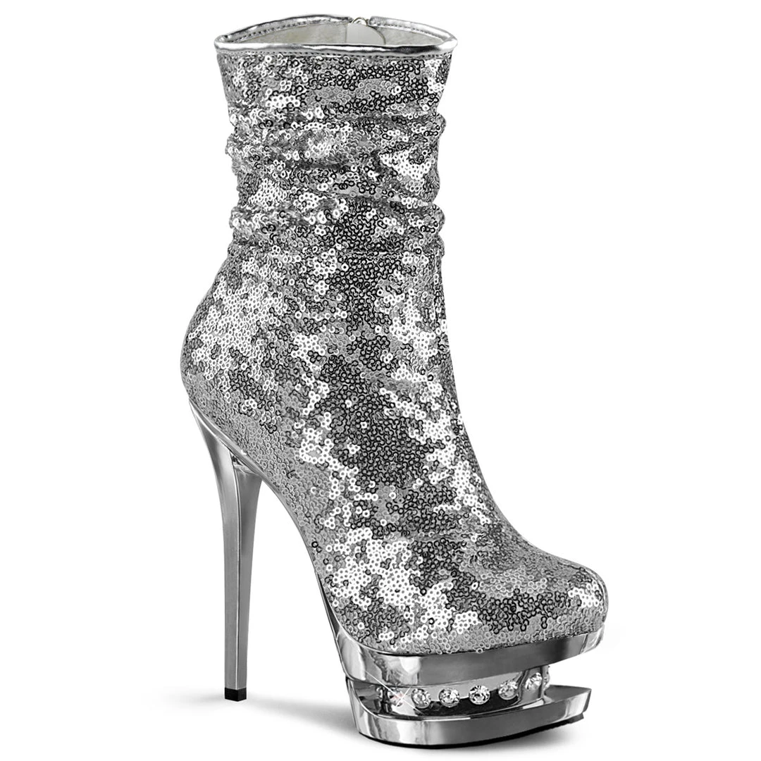 Pleaser Direct Blondie R-1009 Silver Platform Boots Glitter Shoes 1 Pleaser Direct Blondie R-1009 Silver Platform Boots Glitter Shoes