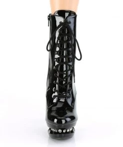 Pleaser Direct Blondie R 1020 Black Rhinestone Ankle Boots Platform Shoes