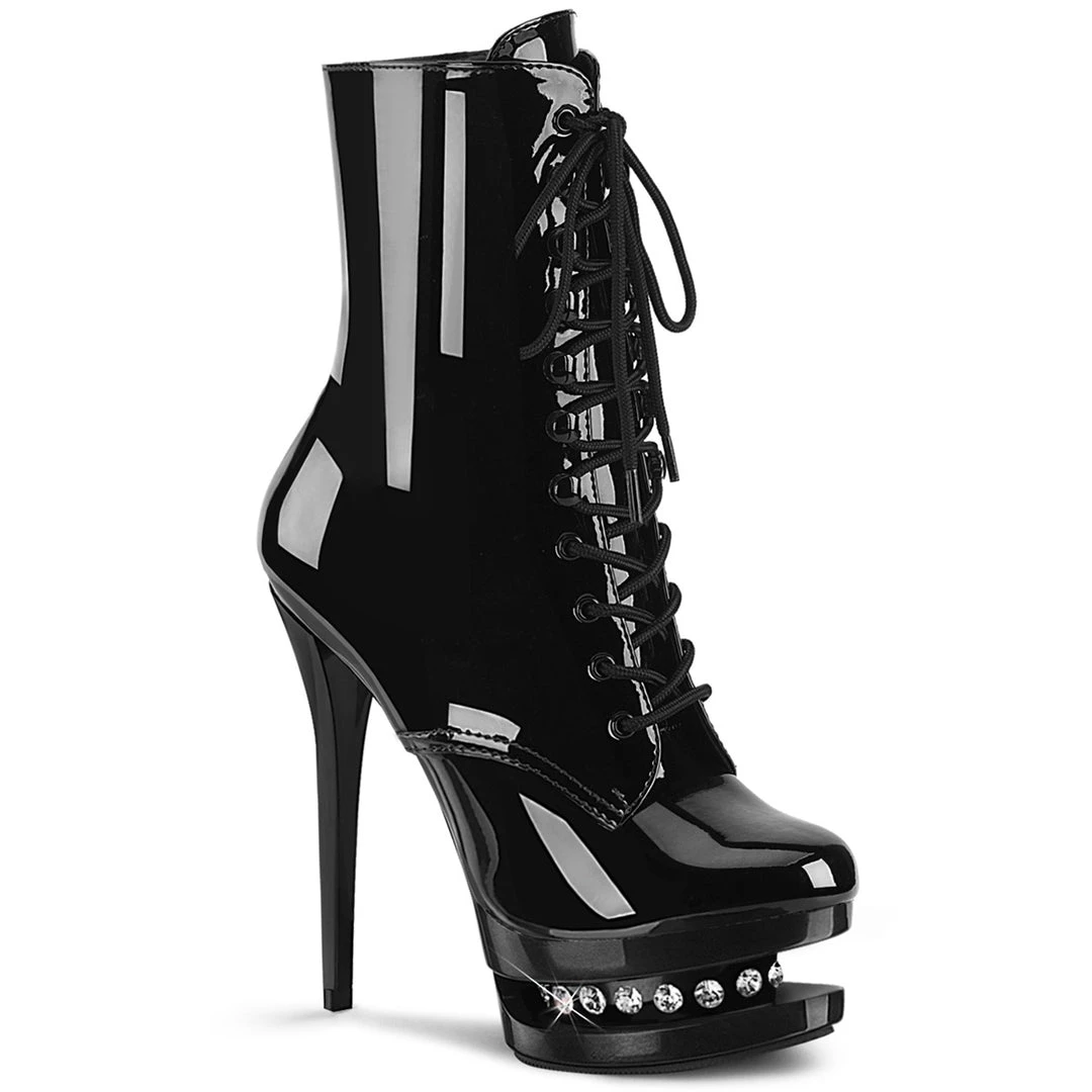 Pleaser Direct Blondie R 1020 Black Rhinestone Ankle Boots Platform Shoes 1 Pleaser Direct Blondie R 1020 Black Rhinestone Ankle Boots Platform Shoes