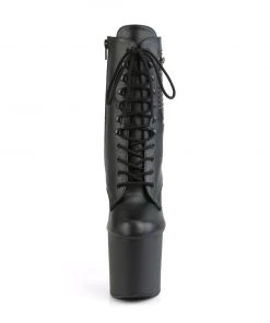 Pleaser Direct Larger Size Shoes Bondgirl 1020PK Black Faux Leather Ankle Boots