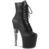Pleaser Direct Larger Size Shoes Bondgirl 1020PK Black Faux Leather Ankle Boots