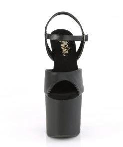 Pleaser Direct Bondgirl 709 Black Matte Gun Platforms Larger Size Shoes