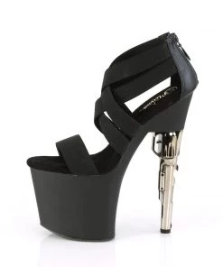 Pleaser Direct Platform Shoes Bondgirl 769 Black Matte Strappy Gun Platforms 7 Pleaser Direct Platform Shoes Bondgirl 769 Black Matte Strappy Gun Platforms