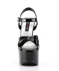 Pleaser Direct Candy 40 Black Patent Chunky Platforms Larger Size Shoes