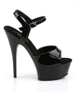 Pleaser Direct Larger Size Shoes Captiva 609 Black Patent Heels