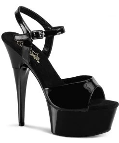 Pleaser Direct Larger Size Shoes Captiva 609 Black Patent Heels