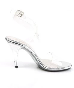 Pleaser Direct Caress 412 Clear Glittery Sandals Larger Size Shoes